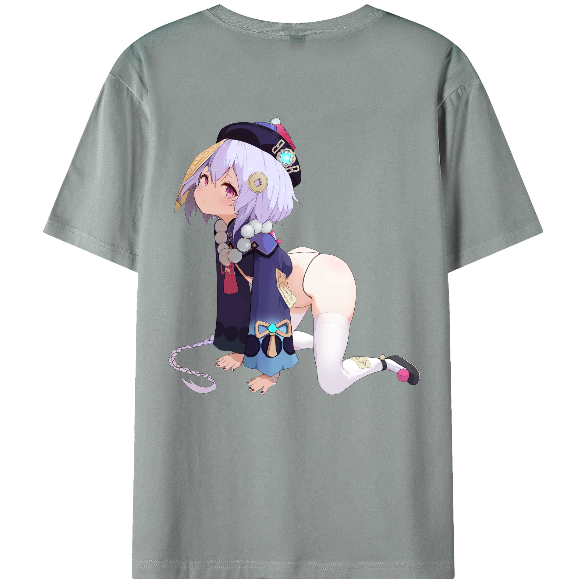 げんし神 七七 なな  genshin Nana 綿100％ メンズ半袖Tシャツ（バックプリント） 通気性